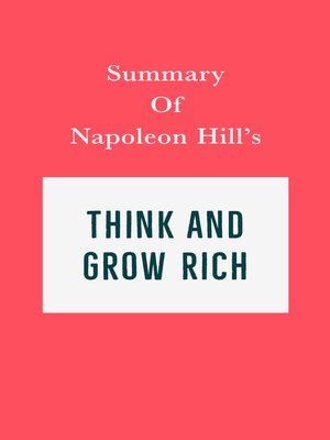 cover image of Summary of Napoleon Hill's Think and Grow Rich